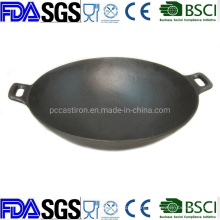 Preseasoned Cast Iron Wok Dia 30cm China Factory